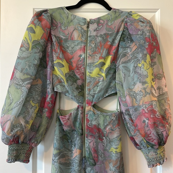 Alice + Olivia Katia Printed High - Low Midi Dress - Picture 4 of 5